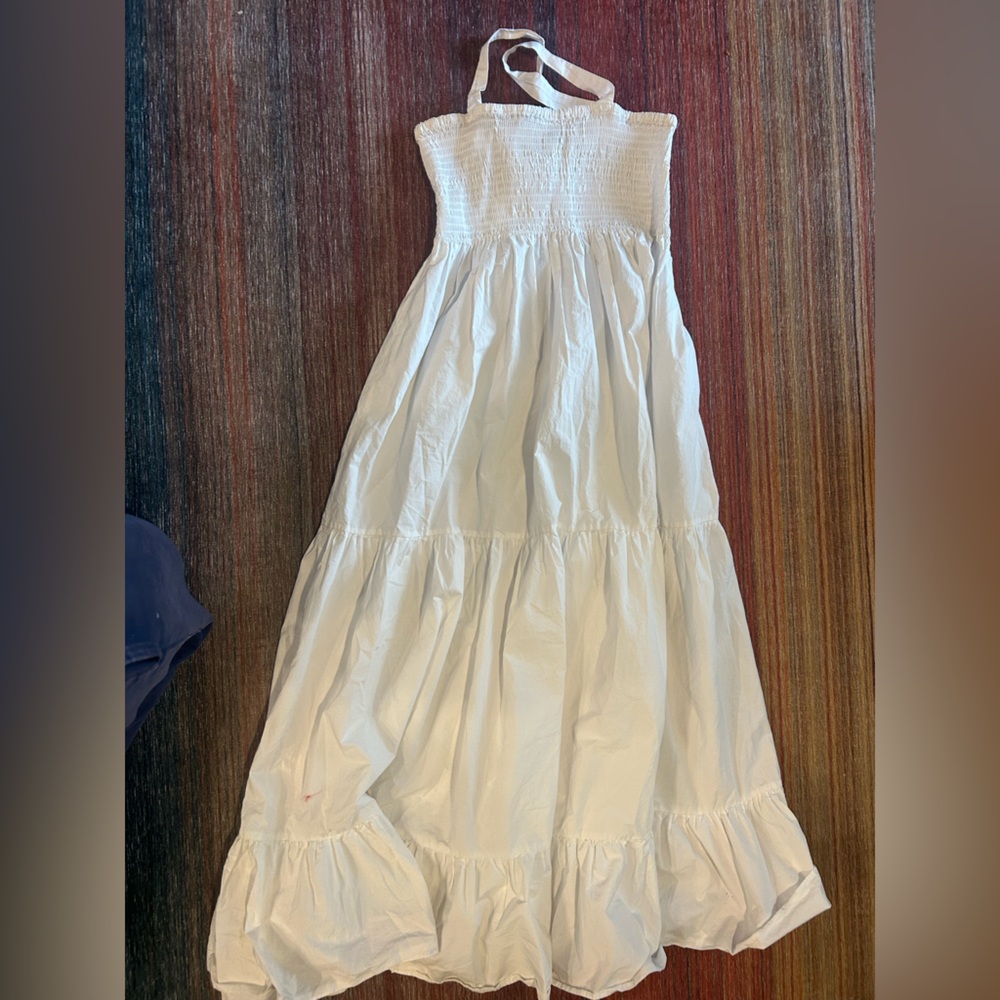 Zara White Textured Dress Size L